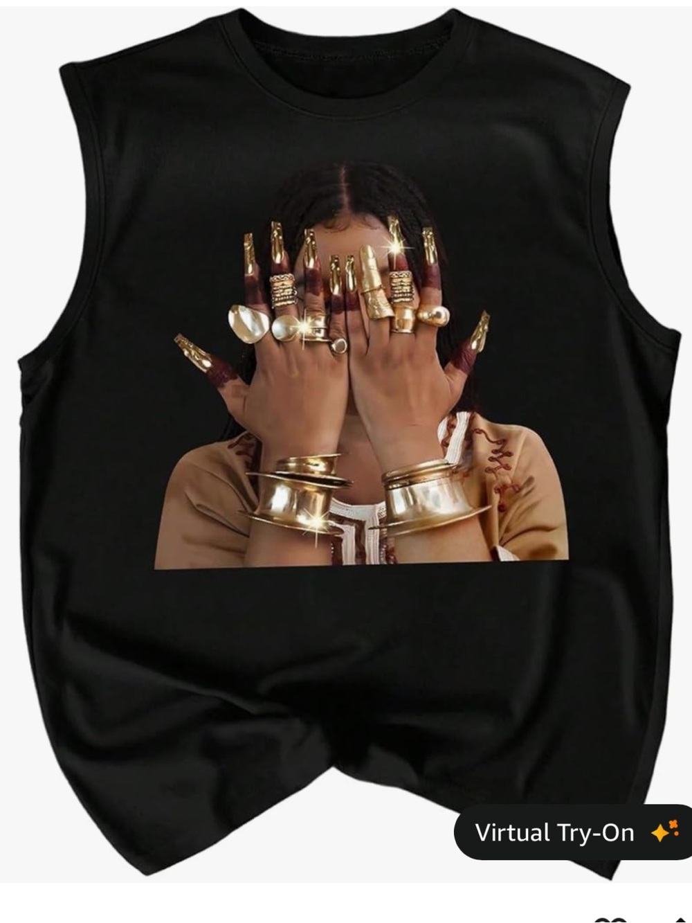 Y2K Loose Fit Graphic Tee Woman with Gold Jewelry
